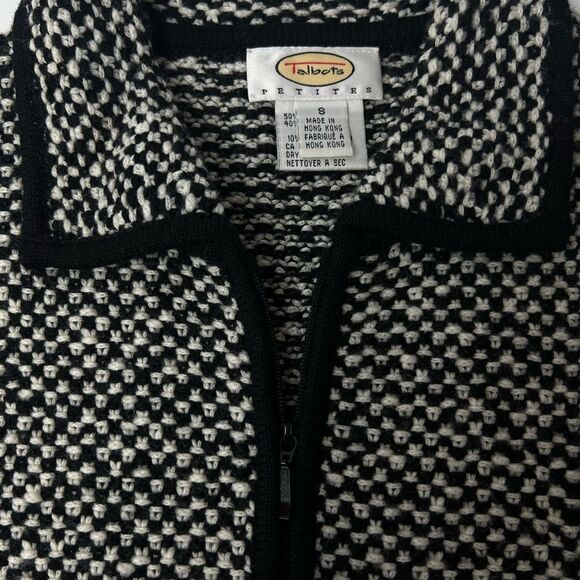 Talbots Petites Full Zip Houndstooth Jacket Size 8P - Picture 2 of 9